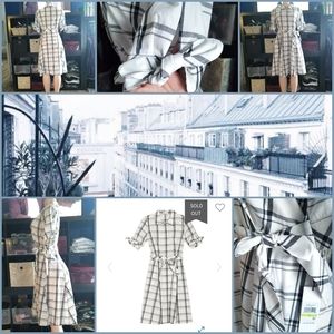 NWT Calvin Klein Big Plaid Print Waist Tie Dress 4